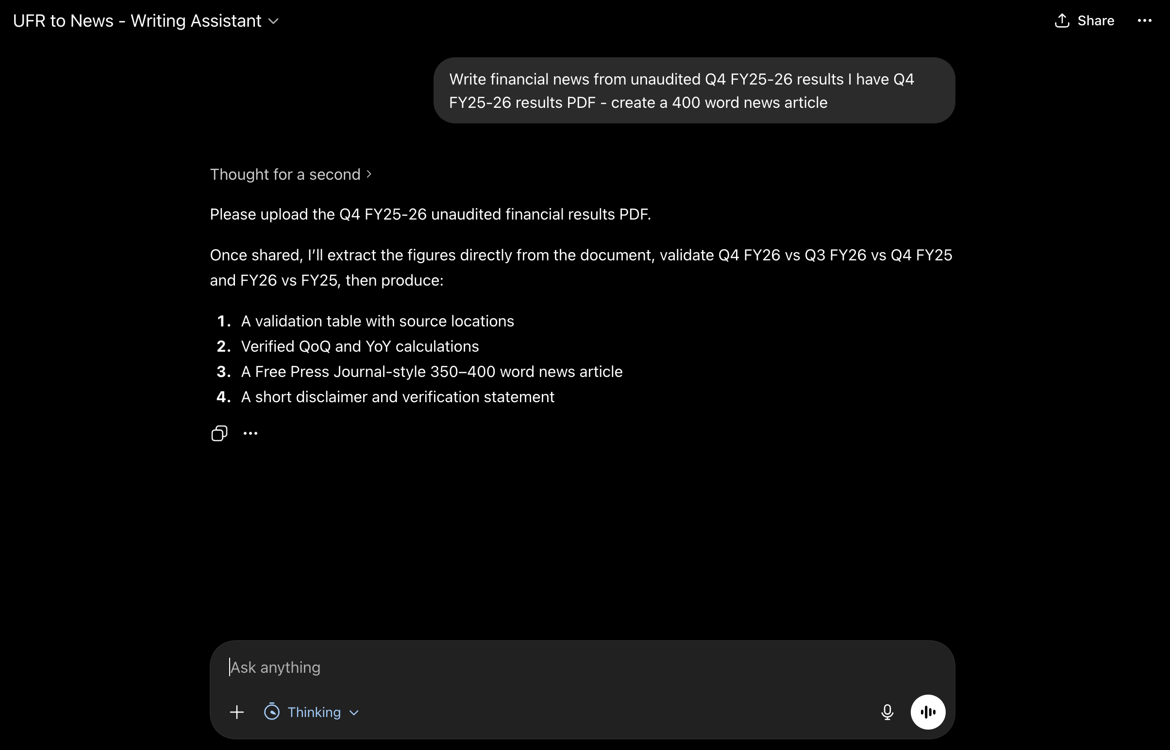 GPT-powered writing assistant for financial news